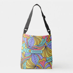 Custom name Colourful Doodles bags