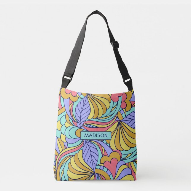 Custom name Colourful Doodles bags (Front)