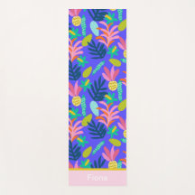 Custom name colourful floral blue modern cute 