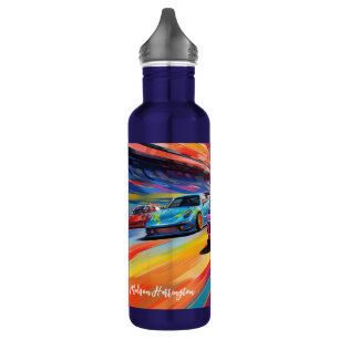 Custom Name Colourful Sportscars 710 Ml Water Bottle