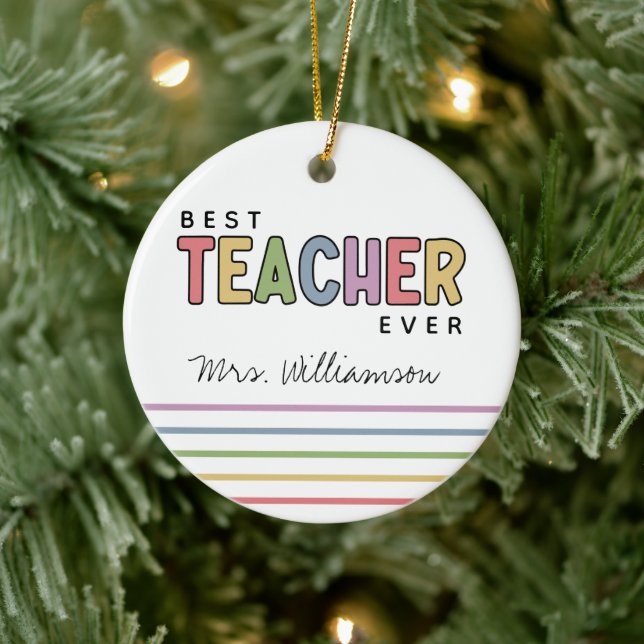 Custom Name Colourful Teacher Appreciation Gifts Ceramic Tree Decoration (Tree)