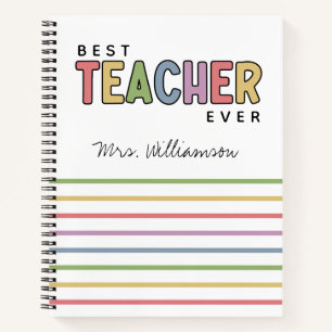Custom Name Colourful Teacher Appreciation Gifts Notebook