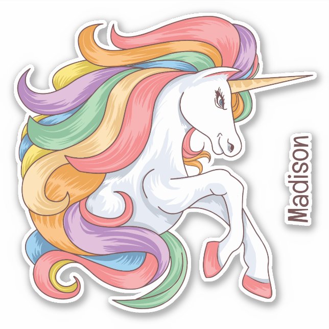 Custom Name Colourful Unicorn (Front)