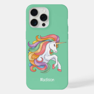 Custom Name Colourful Unicorn iPhone 15 Pro Max Case