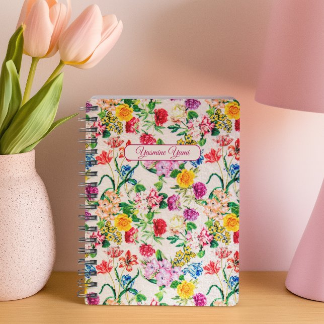 Custom Name Colourful Wildflowers Feminine Girly Planner (Creator Uploaded)