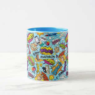 Custom Name Comics Pattern Mug
