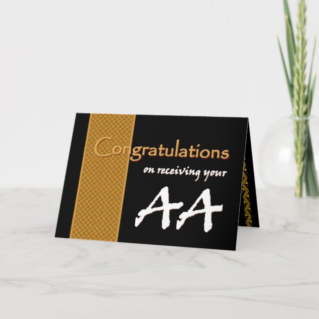 CUSTOM NAME Congratulations - Associates Degree AS Card (Front)