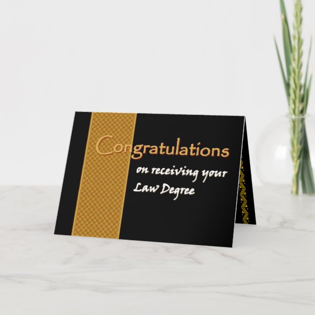 CUSTOM NAME Congratulations Law School Graduate Card (Front)