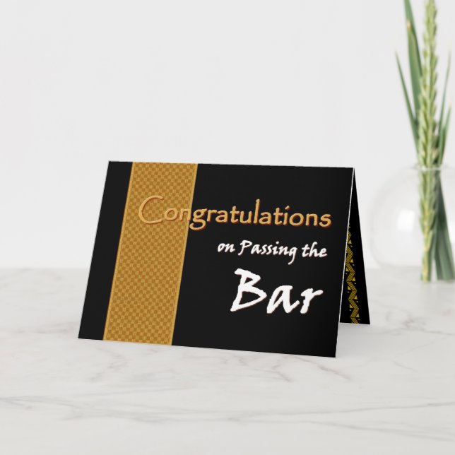 CUSTOM NAME Congratulations - Passing Bar Exam Card (Front)