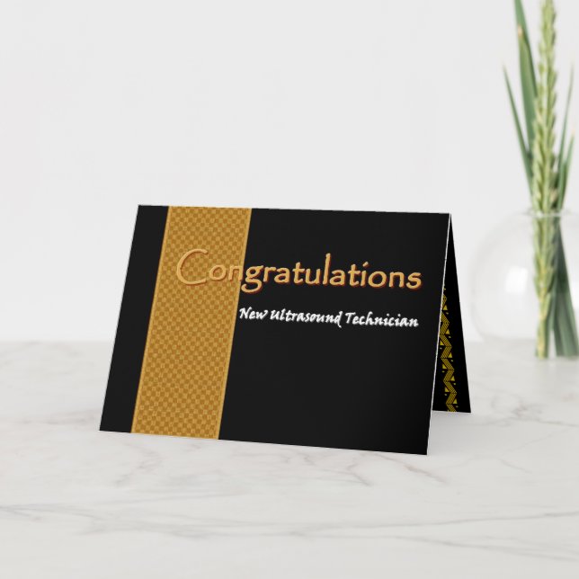 CUSTOM NAME Congratulations Ultrasound Technician Card (Front)