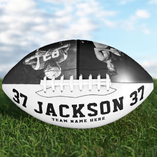 Custom Name Cool 2 Black White Photo Team Number Football