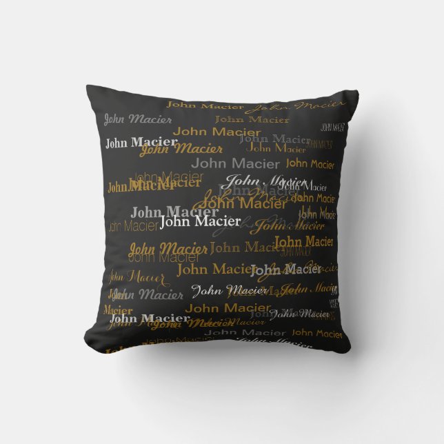 custom name, cool and modern typography outdoor cushion (Front)