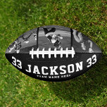 Custom Name Cool Black and White 3 Photo Team Football<br><div class="desc">A customised football with 3 favourite photos,  custom name,  number and team name. Great graduation gift or an awesome surprise for his birthday,  surely a keepsake he'll love for years to come. This is the black and white photo version.</div>