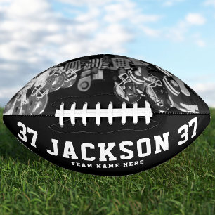Custom Name Cool Black and White Photo Team Number Football