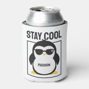 Custom name cool penguin can cooler