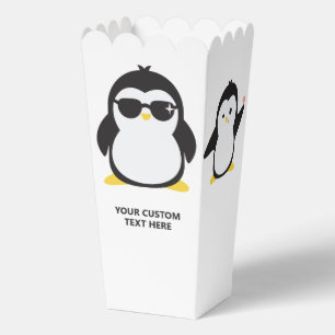 Custom name cool penguin favour box