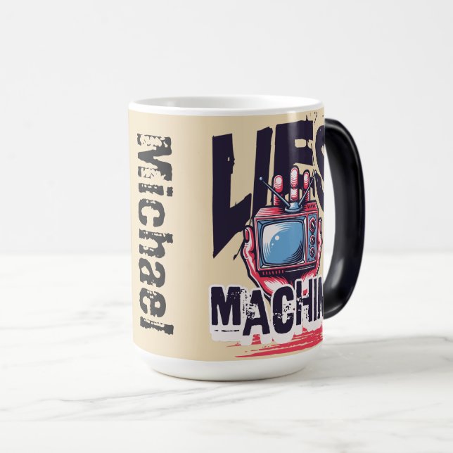 Custom name Cool retro artwork Graphic televison Magic Mug (Front Right)