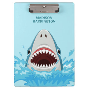 Custom Name Cool Shark Clipboard