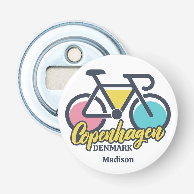 Custom Name Copenhagen Denmark Bottle Opener (Front)