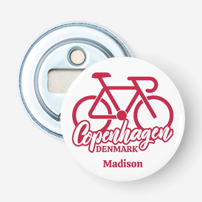 Custom Name Copenhagen Denmark Bottle Opener (Front)