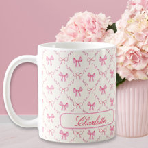 Custom Name Coquette Pink Bow