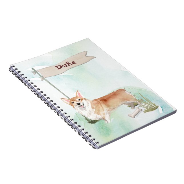 Custom Name Corgi Pet Dog Notebook (Right Side)