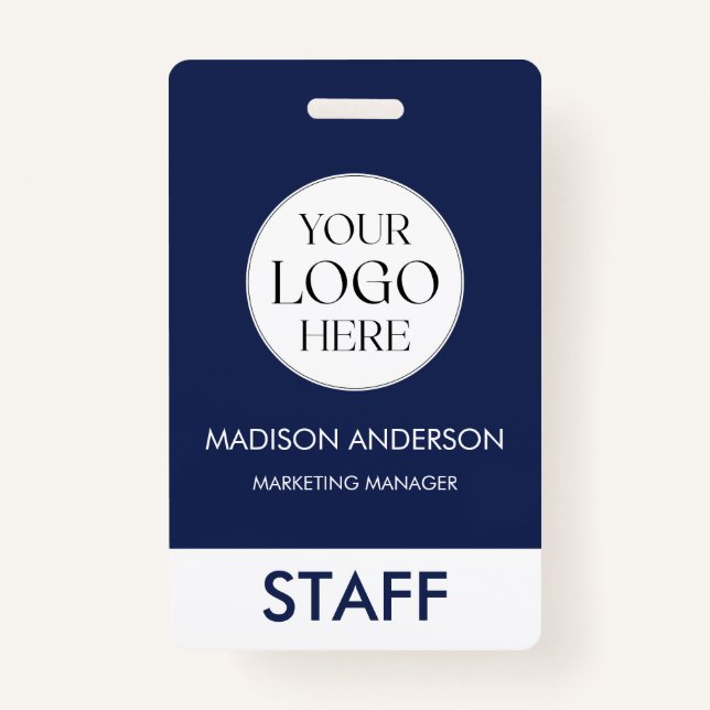 Custom Name Corporate Business Logo Employee ID Badge (Front)