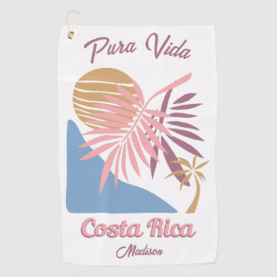 Custom Name Costa Rica Motto Pura Vida Golf Towel
