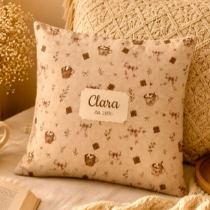 Custom Name Cosy Cocoa Hot Chocolate Readers Gift  Cushion