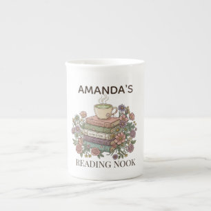 Custom Name Cosy Reading Nook Comfort Colours Bone China Mug