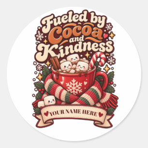 Custom Name Cosy Teacher Era Christmas Classic Round Sticker