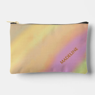 Custom Name Cotton Candy Watercolor Pattern Accessory Pouch