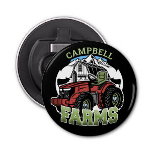 Custom NAME Country Farms Barn Tractor Farmer Bottle Opener