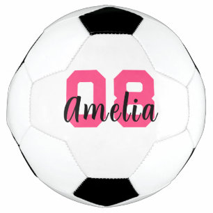 Custom Name Create Your Own Girl Pink Personalized Soccer Ball