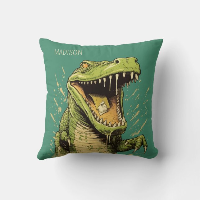 Custom Name Crocodile Cushion (Back)