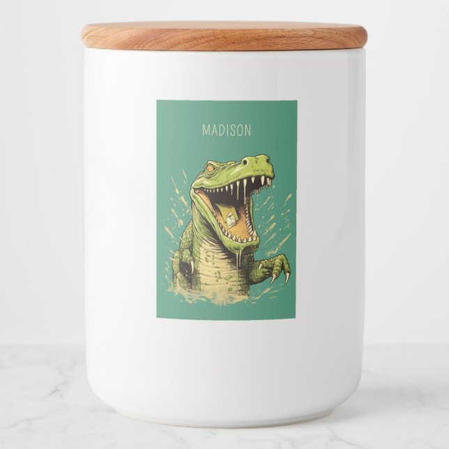 Custom Name Crocodile Food Label (Front)