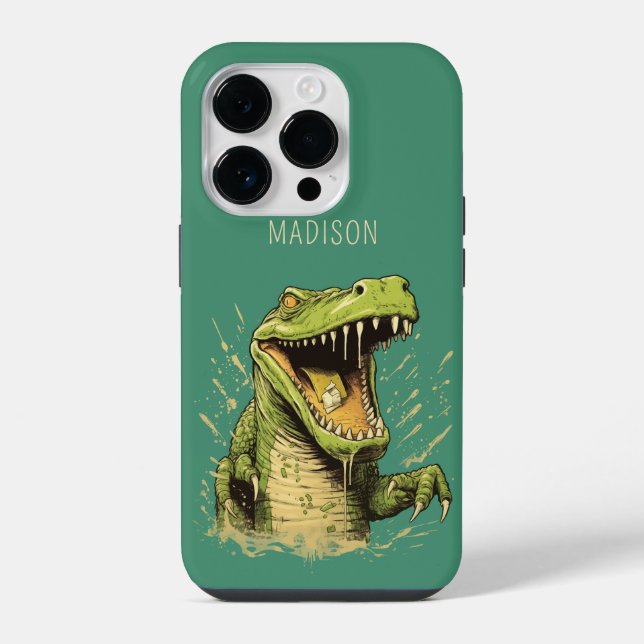Custom Name Crocodile iPhone Case (Back)