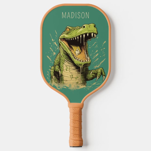 Custom Name Crocodile Pickleball Paddle (Front)