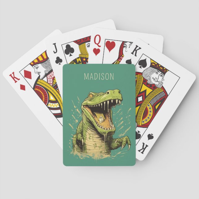 Custom Name Crocodile Playing Cards (Back)