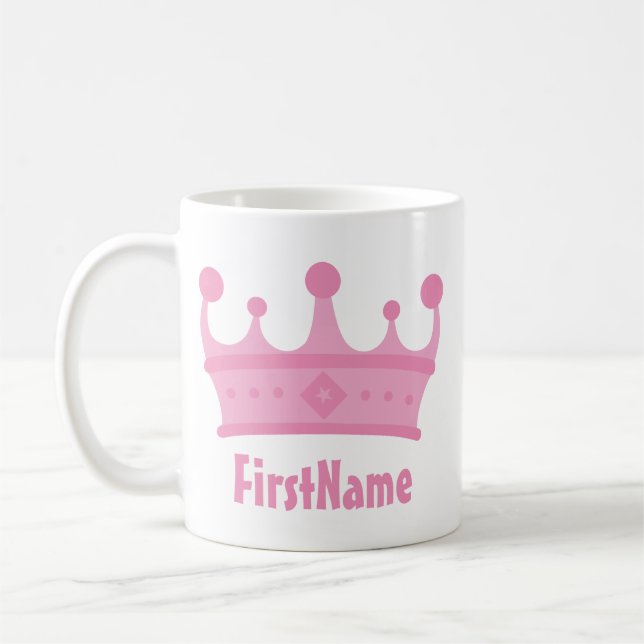 Custom Name Crown Coffee Mug (Left)