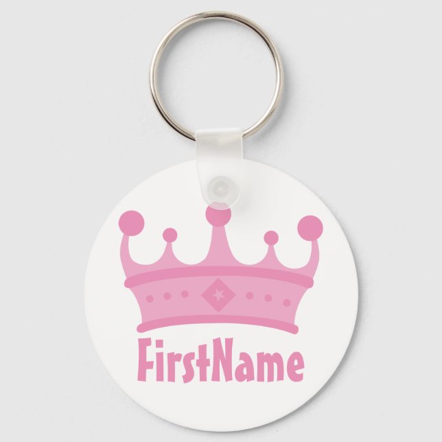 Custom Name Crown Key Ring (Front)