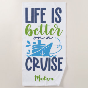 Custom Name Cruise Beach Towel