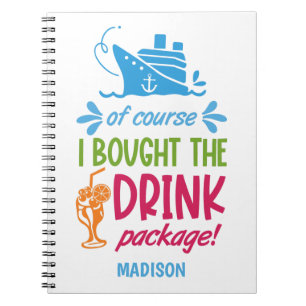 Custom Name Cruise Drinks Notebook