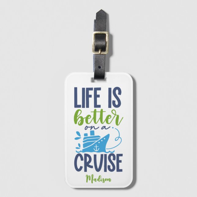 Custom Name Cruise Luggage Tag (Front Vertical)