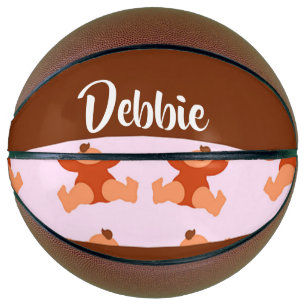 Custom name crying babies on pink basketball