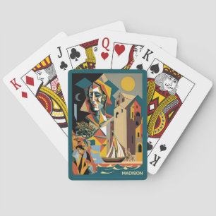 Custom Name Cubist Malaga Playing Cards