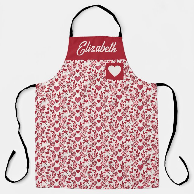 Custom Name Cupid & Hearts Apron (Front)