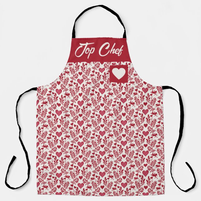 Custom Name Cupids & Hearts Apron (Front)