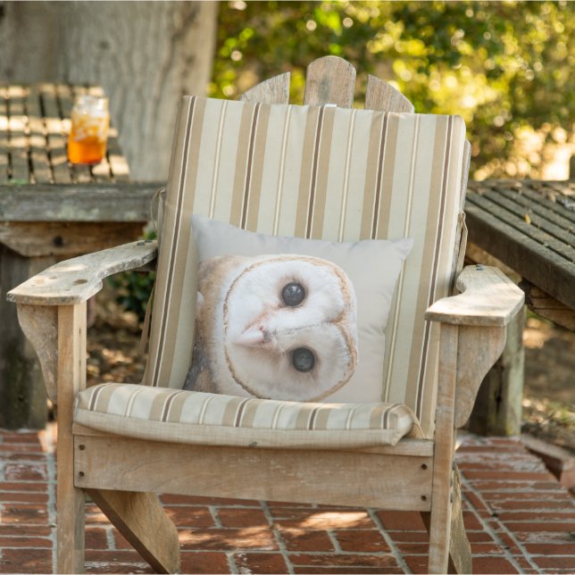 Custom Name Cute Barn Owl Cushion (Chair)