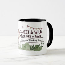 Custom Name Cute Fawn Girls Birthday Gift Mug